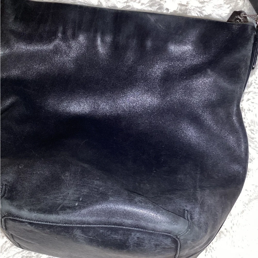 Coach vintage black leather large shoulder bag